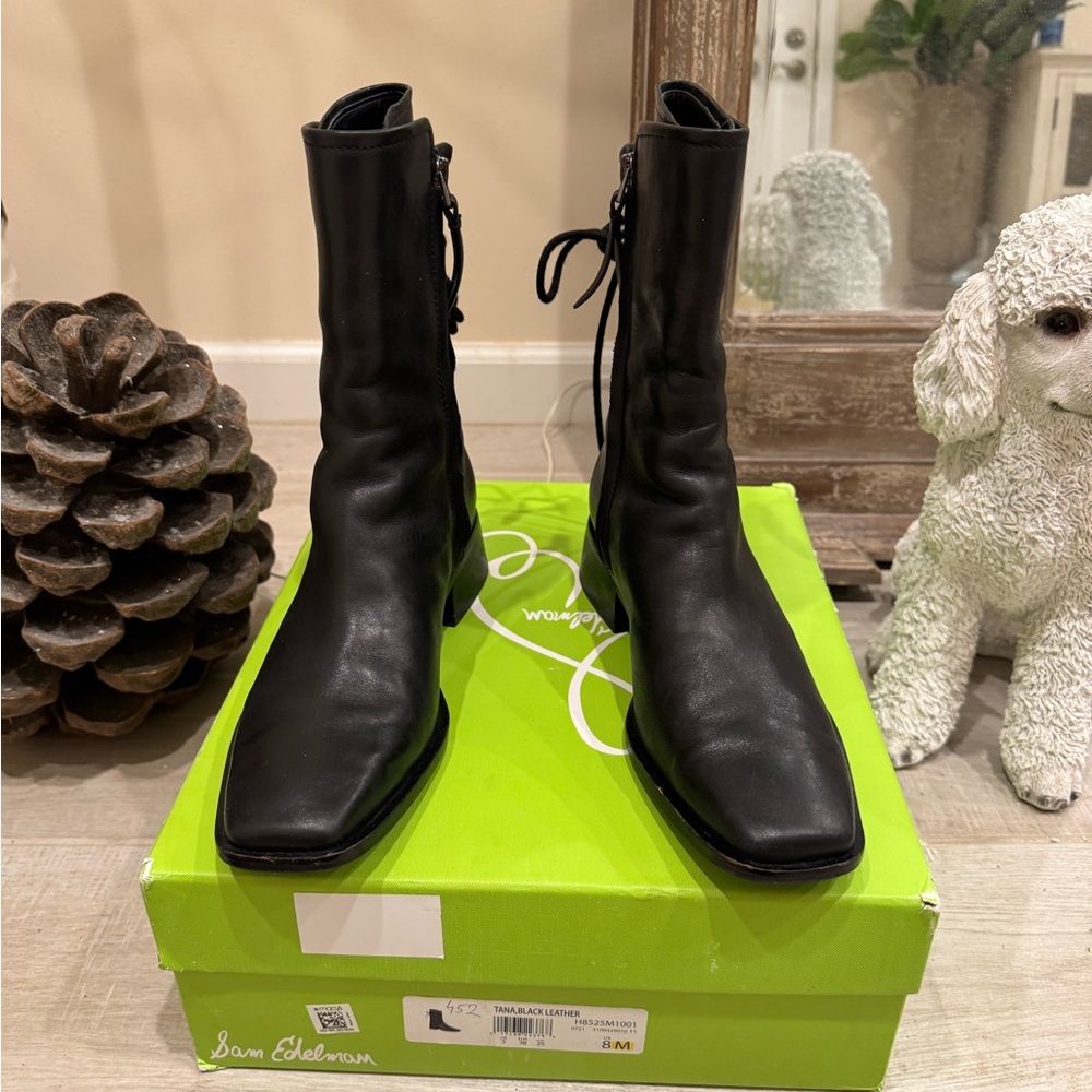 Sam Edelman Black Lace Up Women's Boots